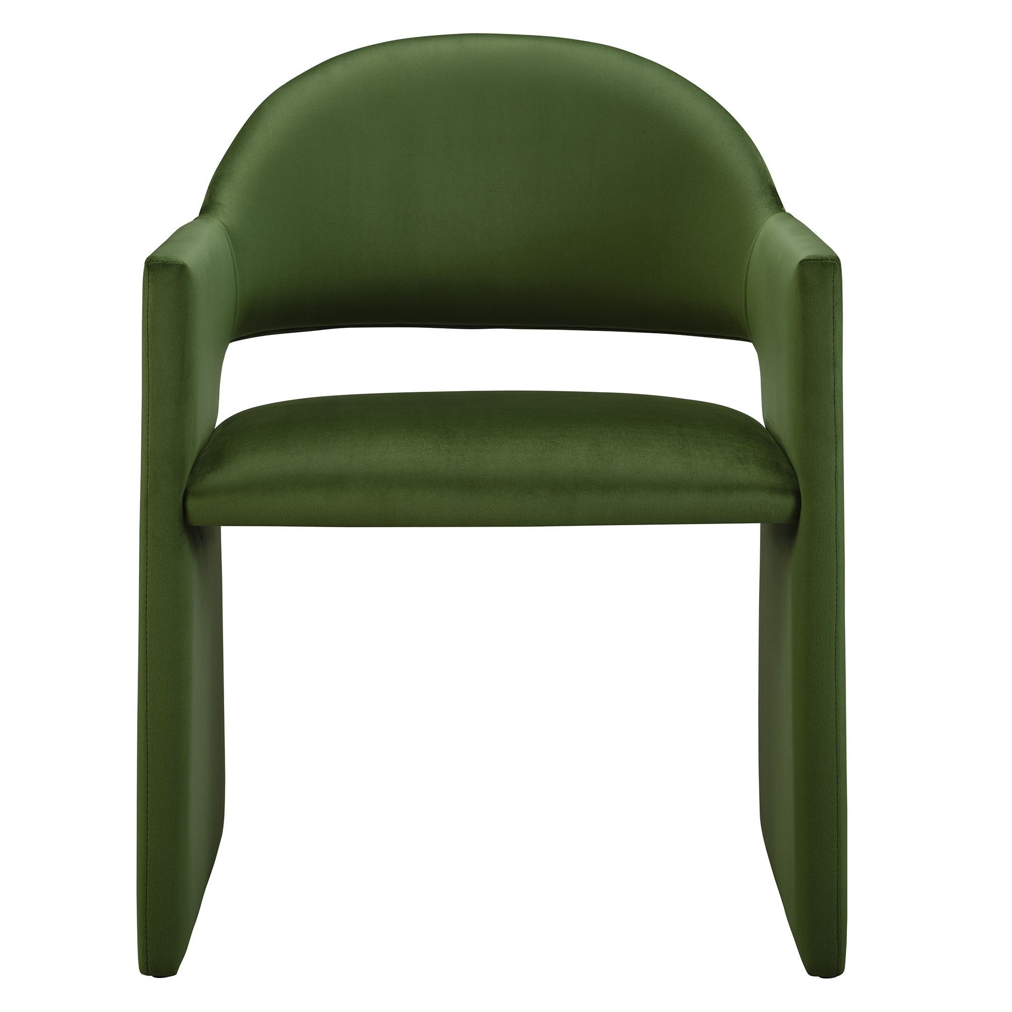 Talia Performance Velvet Dining Armchair - Moss Green