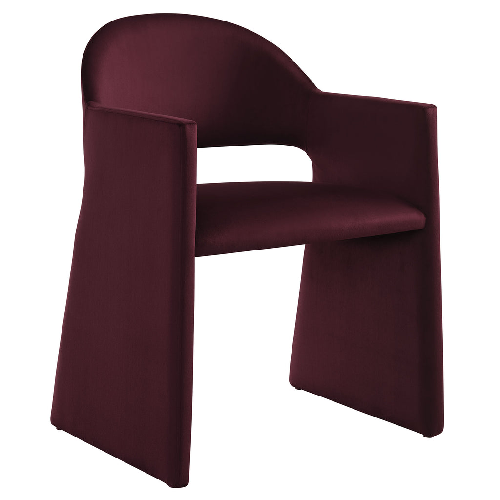 Talia Performance Velvet Dining Armchair - Mulberry