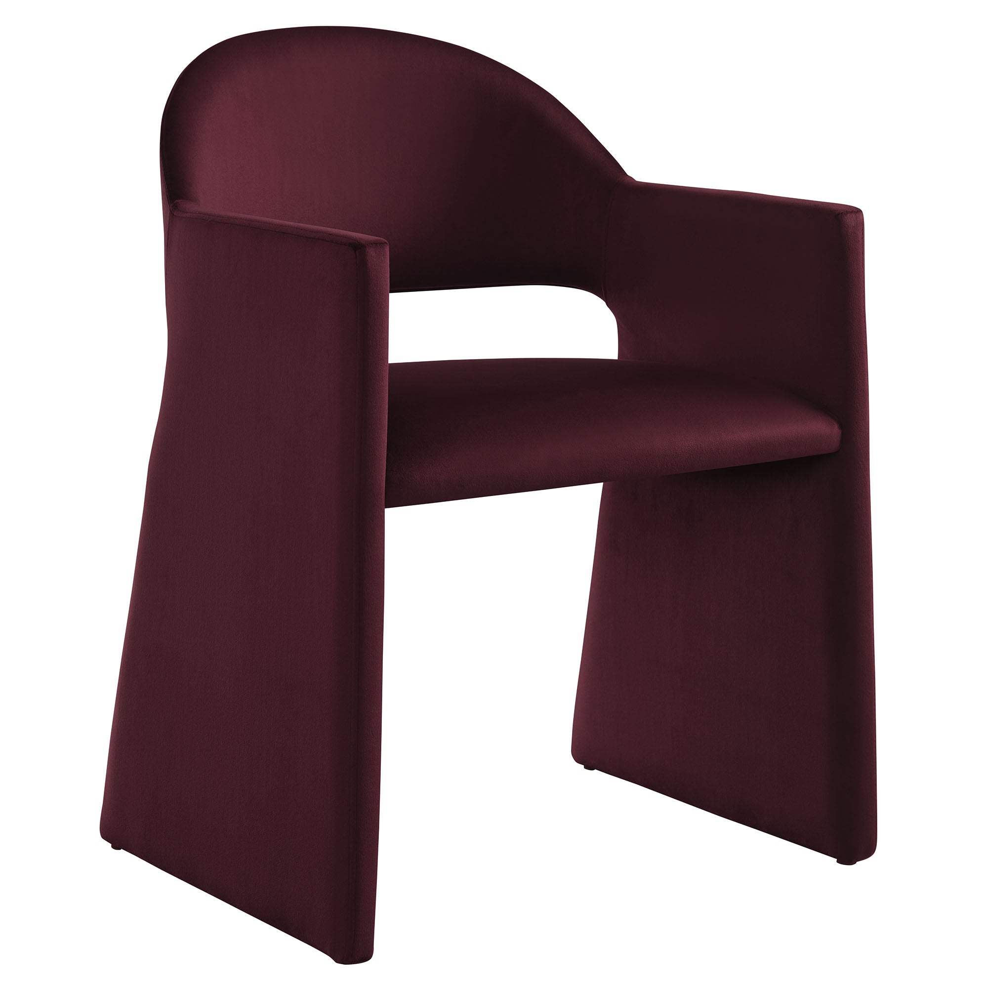 Talia Performance Velvet Dining Armchair - Mulberry