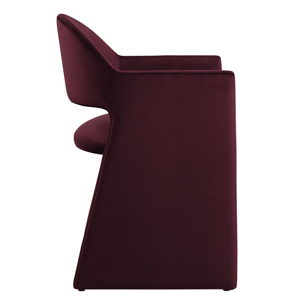 Talia Performance Velvet Dining Armchair - Mulberry