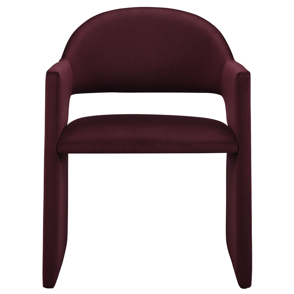 Talia Performance Velvet Dining Armchair - Mulberry