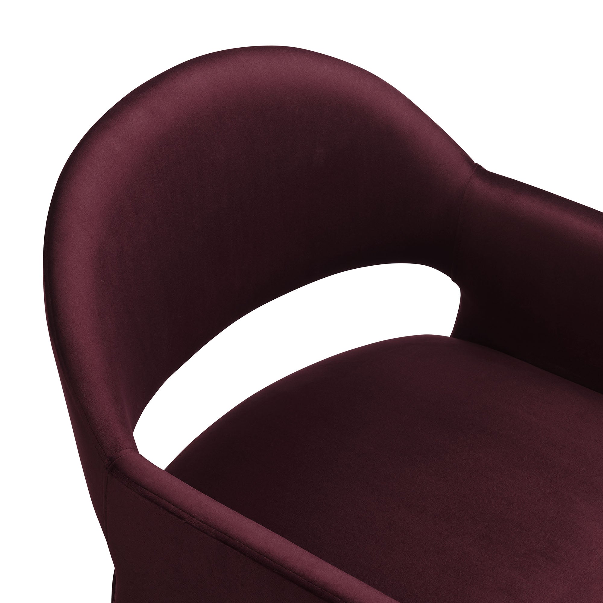 Talia Performance Velvet Dining Armchair - Mulberry
