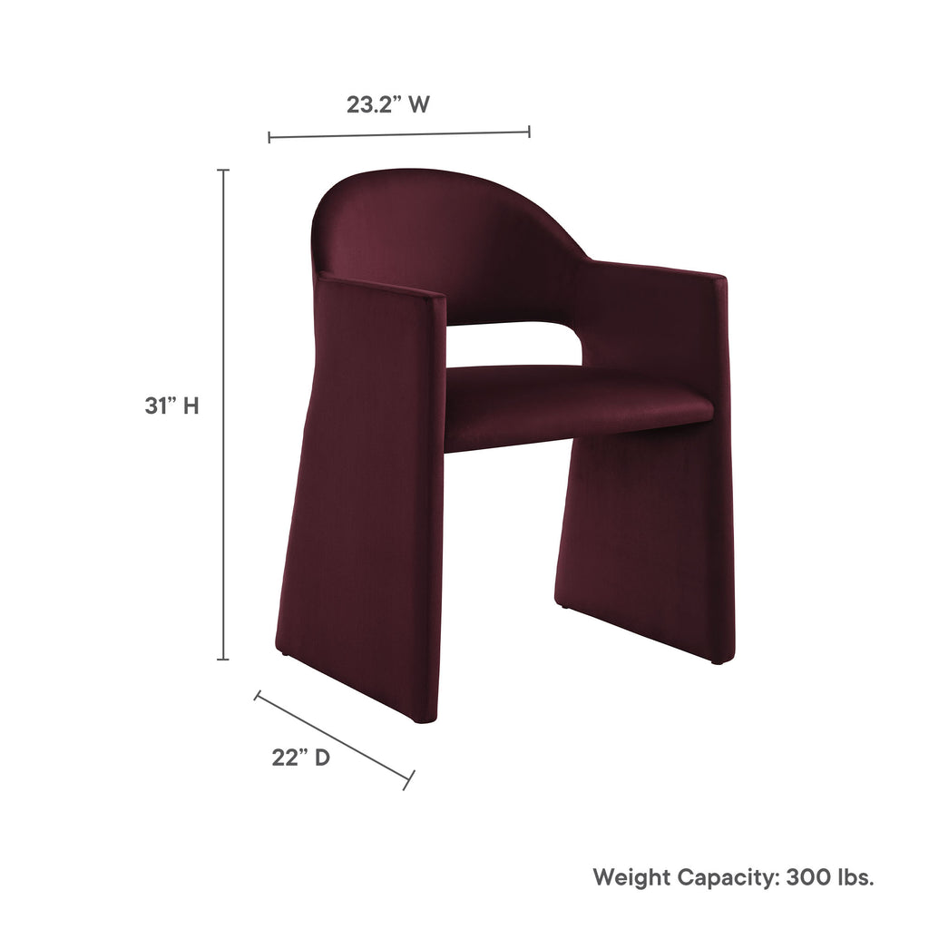 Talia Performance Velvet Dining Armchair - Mulberry