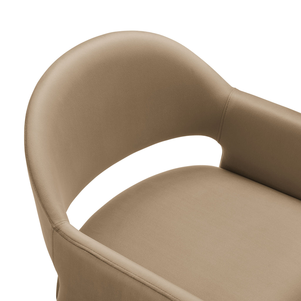 Talia Performance Velvet Dining Armchair - Taupe