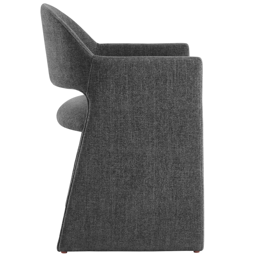 Talia Upholstered Fabric Dining Armchair - Charcoal