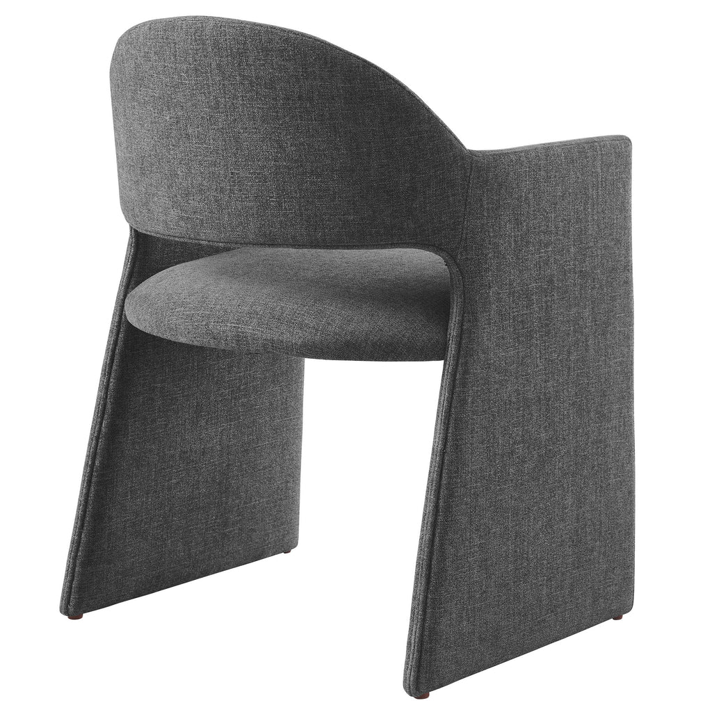 Talia Upholstered Fabric Dining Armchair - Charcoal