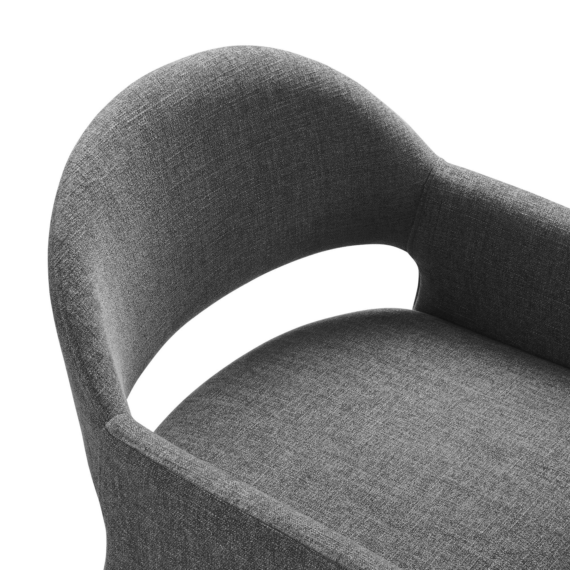 Talia Upholstered Fabric Dining Armchair - Charcoal