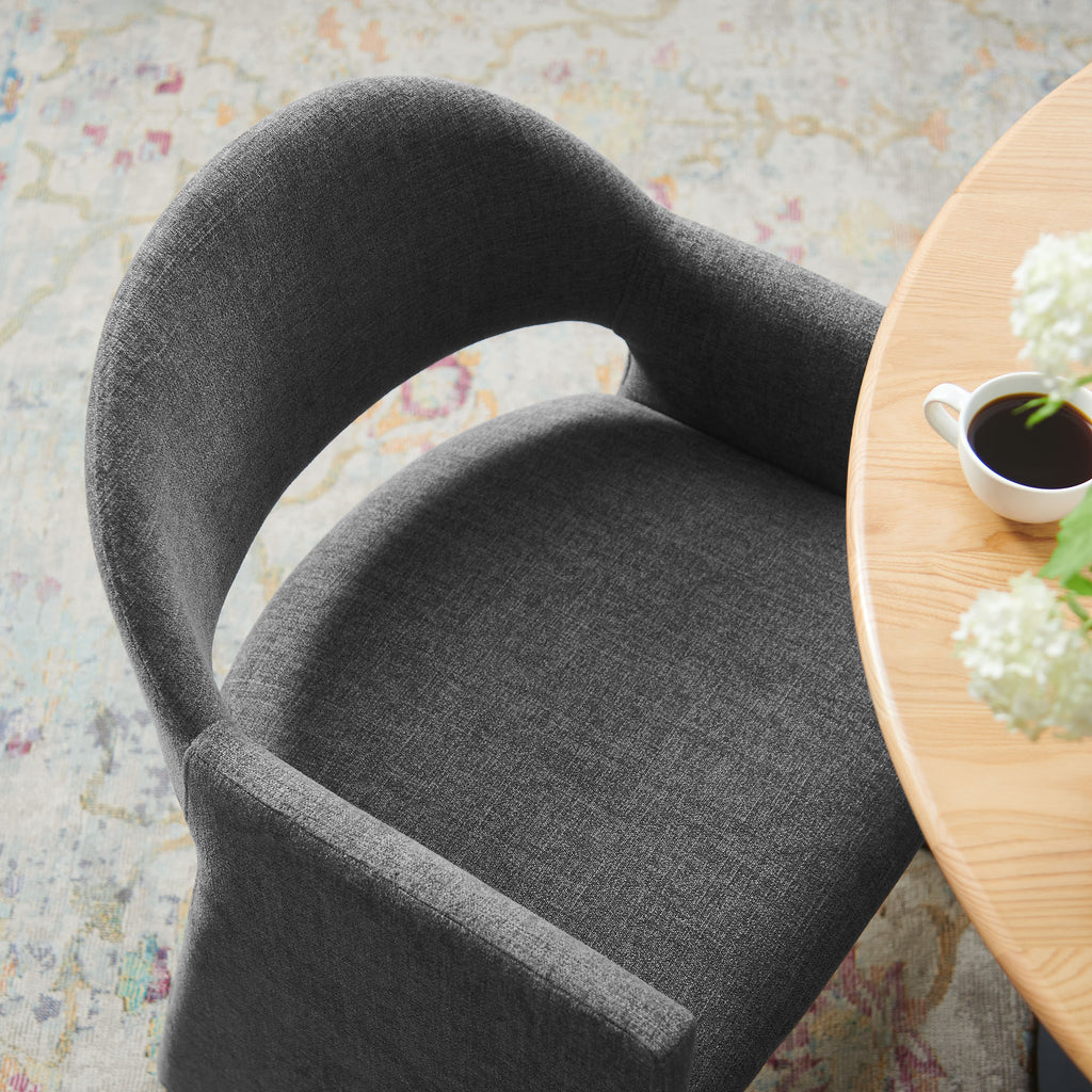 Talia Upholstered Fabric Dining Armchair - Charcoal