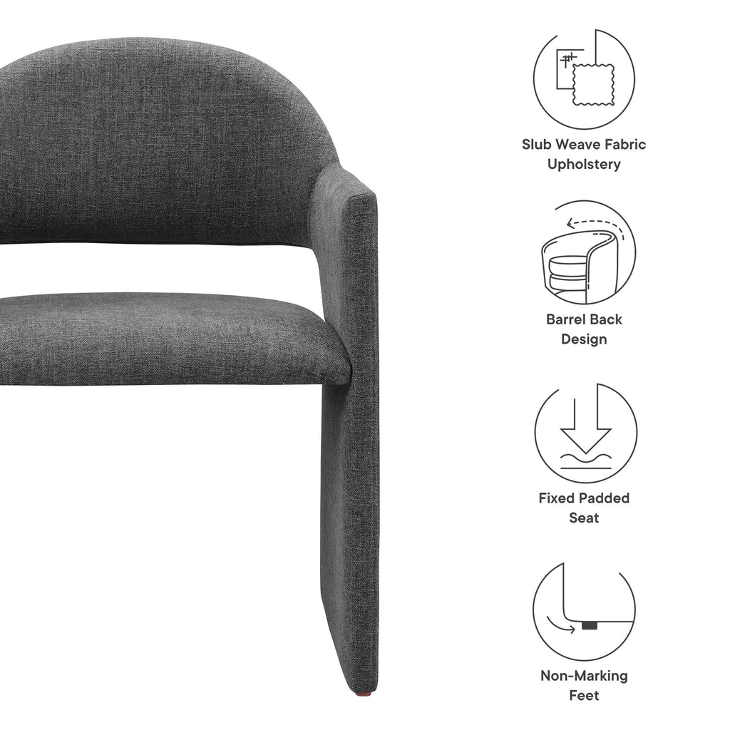 Talia Upholstered Fabric Dining Armchair - Charcoal