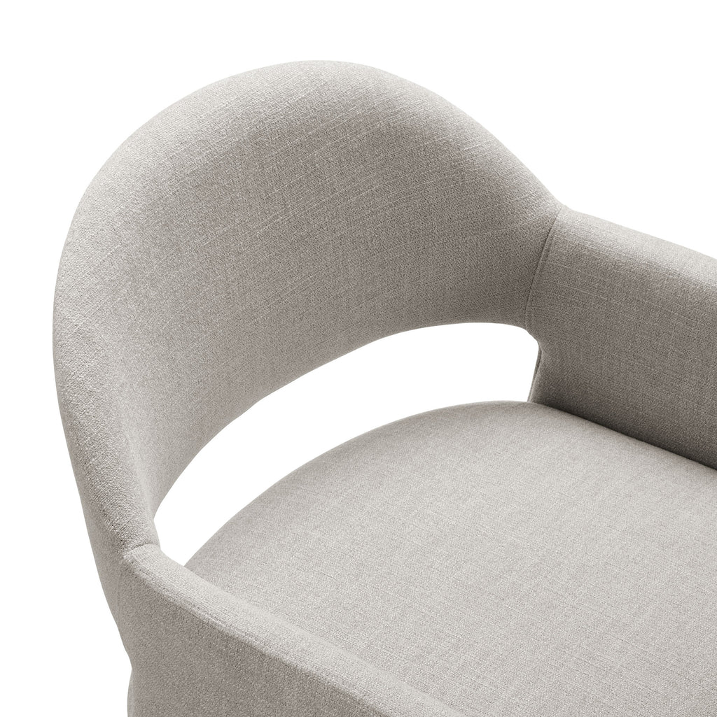 Talia Upholstered Fabric Dining Armchair - Linen