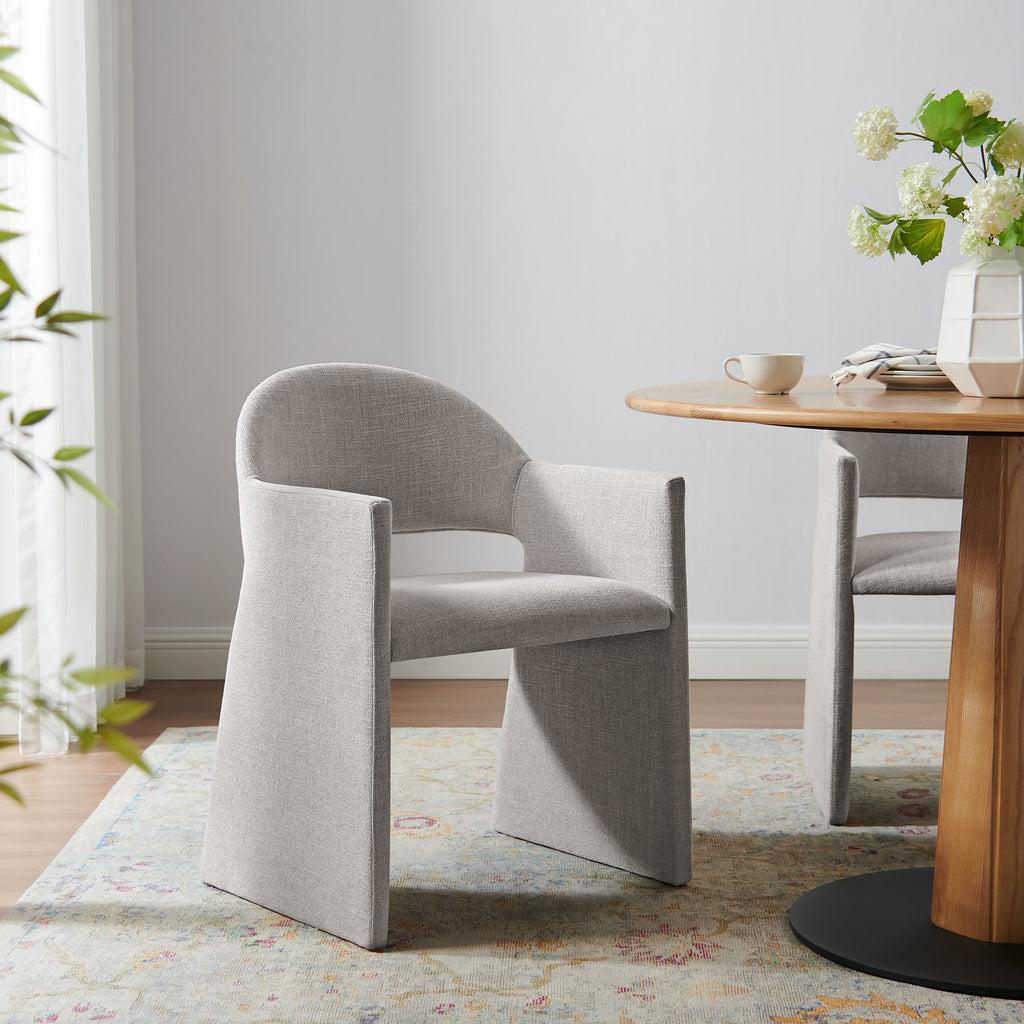 Talia Upholstered Fabric Dining Armchair - Linen