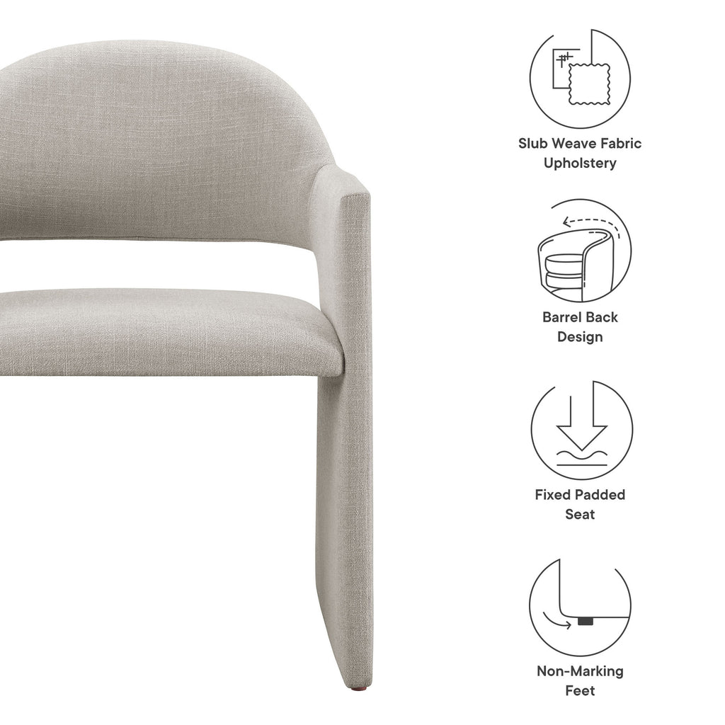 Talia Upholstered Fabric Dining Armchair - Linen