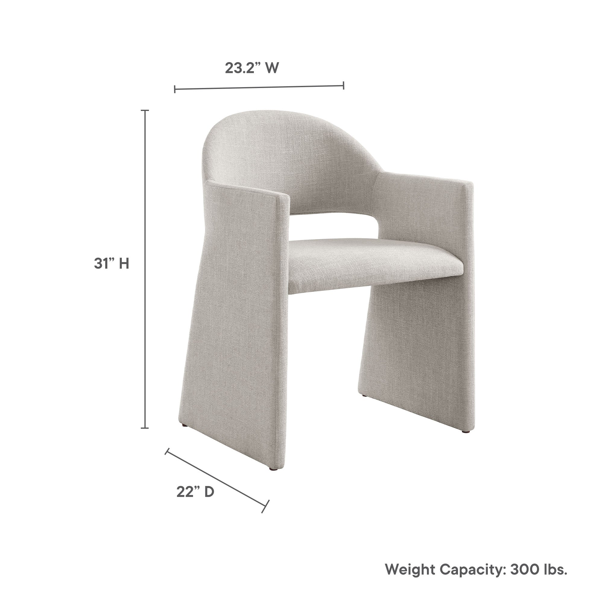 Talia Upholstered Fabric Dining Armchair - Linen