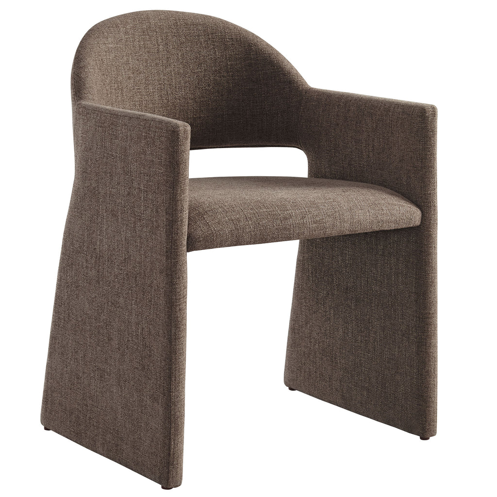 Talia Upholstered Fabric Dining Armchair - Mocha