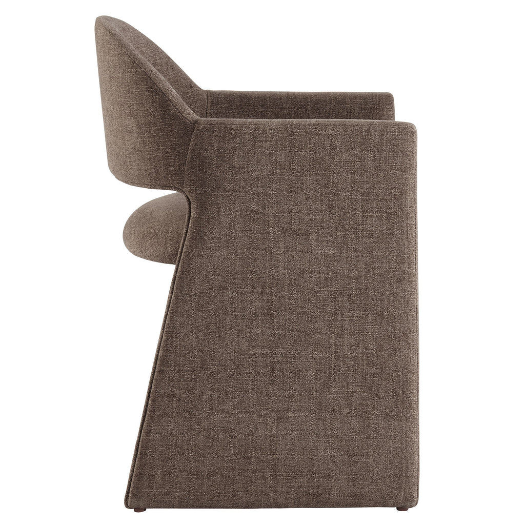 Talia Upholstered Fabric Dining Armchair - Mocha