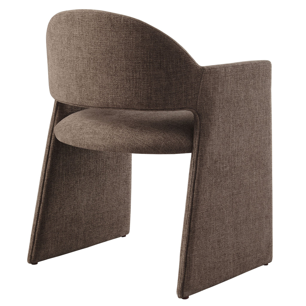 Talia Upholstered Fabric Dining Armchair - Mocha