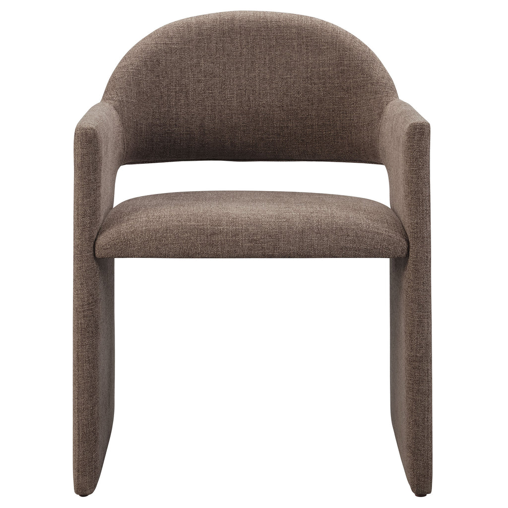 Talia Upholstered Fabric Dining Armchair - Mocha