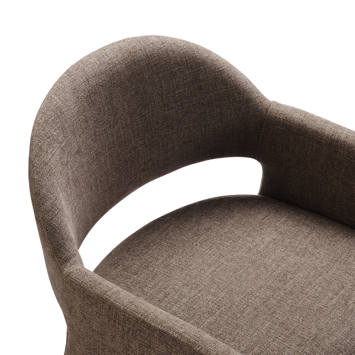 Talia Upholstered Fabric Dining Armchair - Mocha