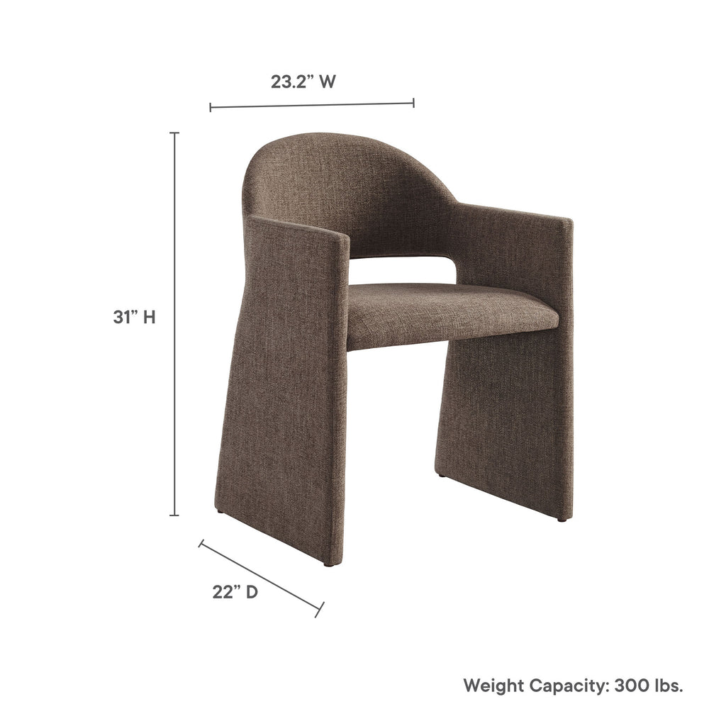 Talia Upholstered Fabric Dining Armchair - Mocha