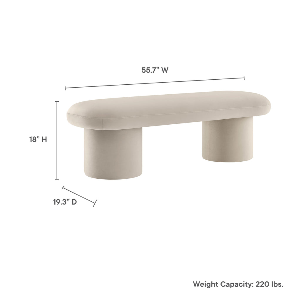 Orla Performance Velvet Bench - Almond