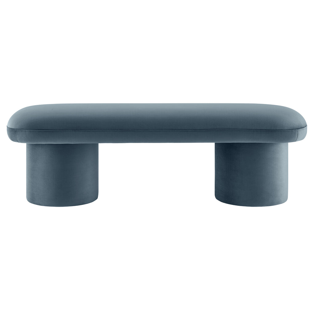 Orla Performance Velvet Bench - Cadet Blue