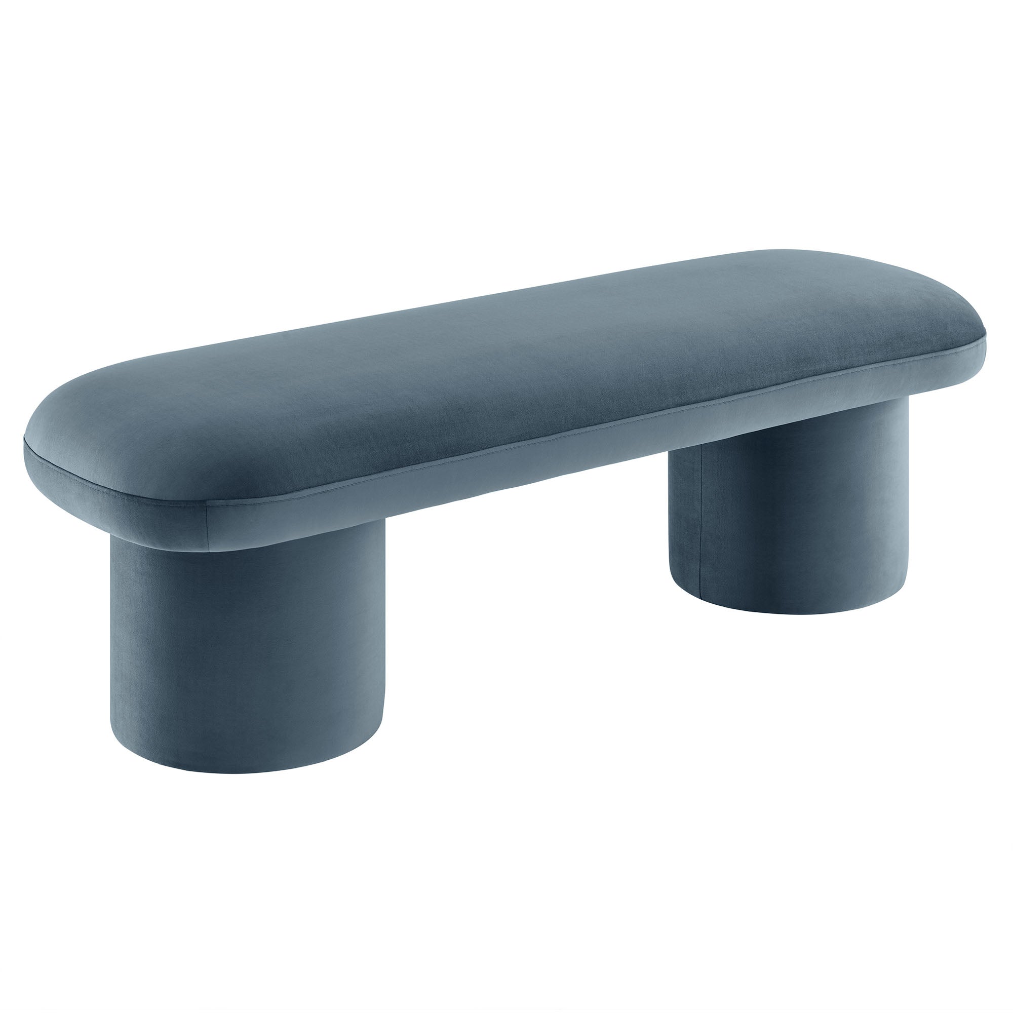 Orla Performance Velvet Bench - Cadet Blue
