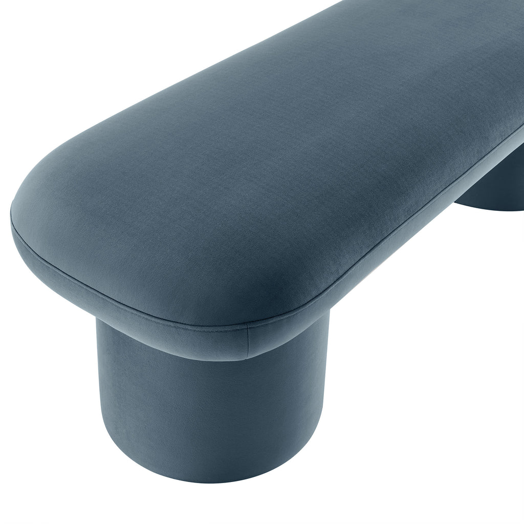 Orla Performance Velvet Bench - Cadet Blue