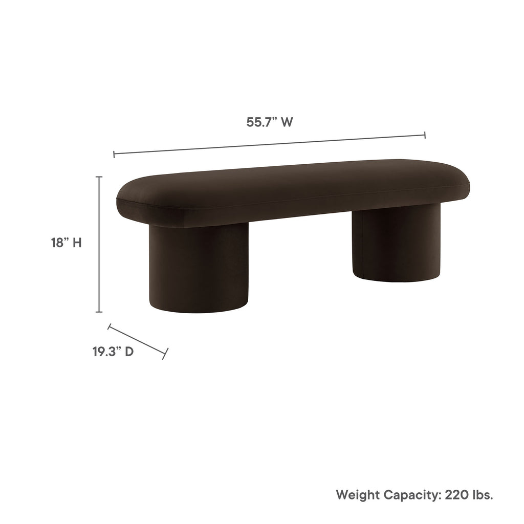 Orla Performance Velvet Bench - Chocolate Brown