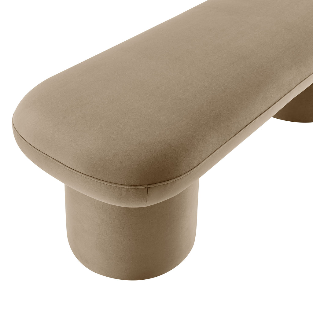 Orla Performance Velvet Bench - Taupe