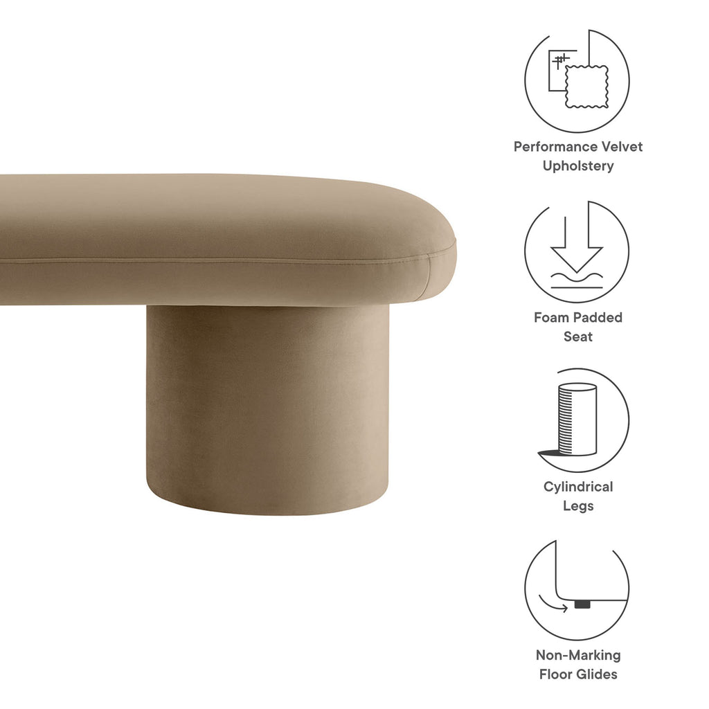 Orla Performance Velvet Bench - Taupe
