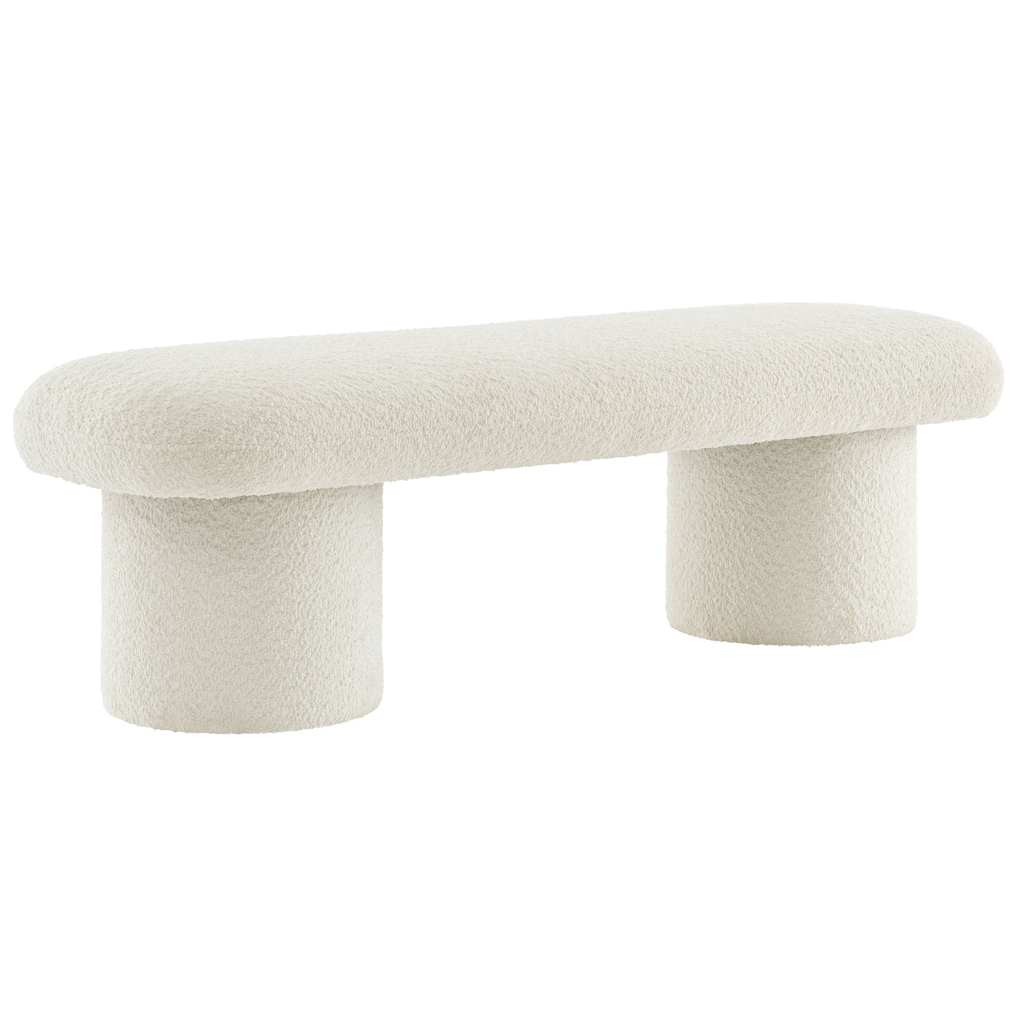 Orla Chenille Upholstered Bench - Cream