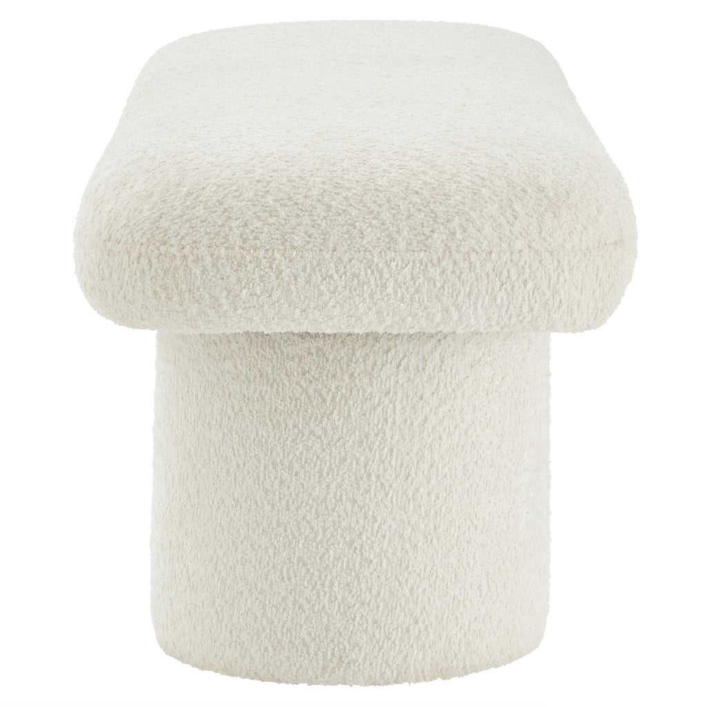 Orla Chenille Upholstered Bench - Cream