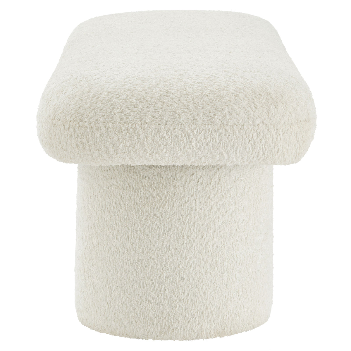 Orla Chenille Upholstered Bench - Cream