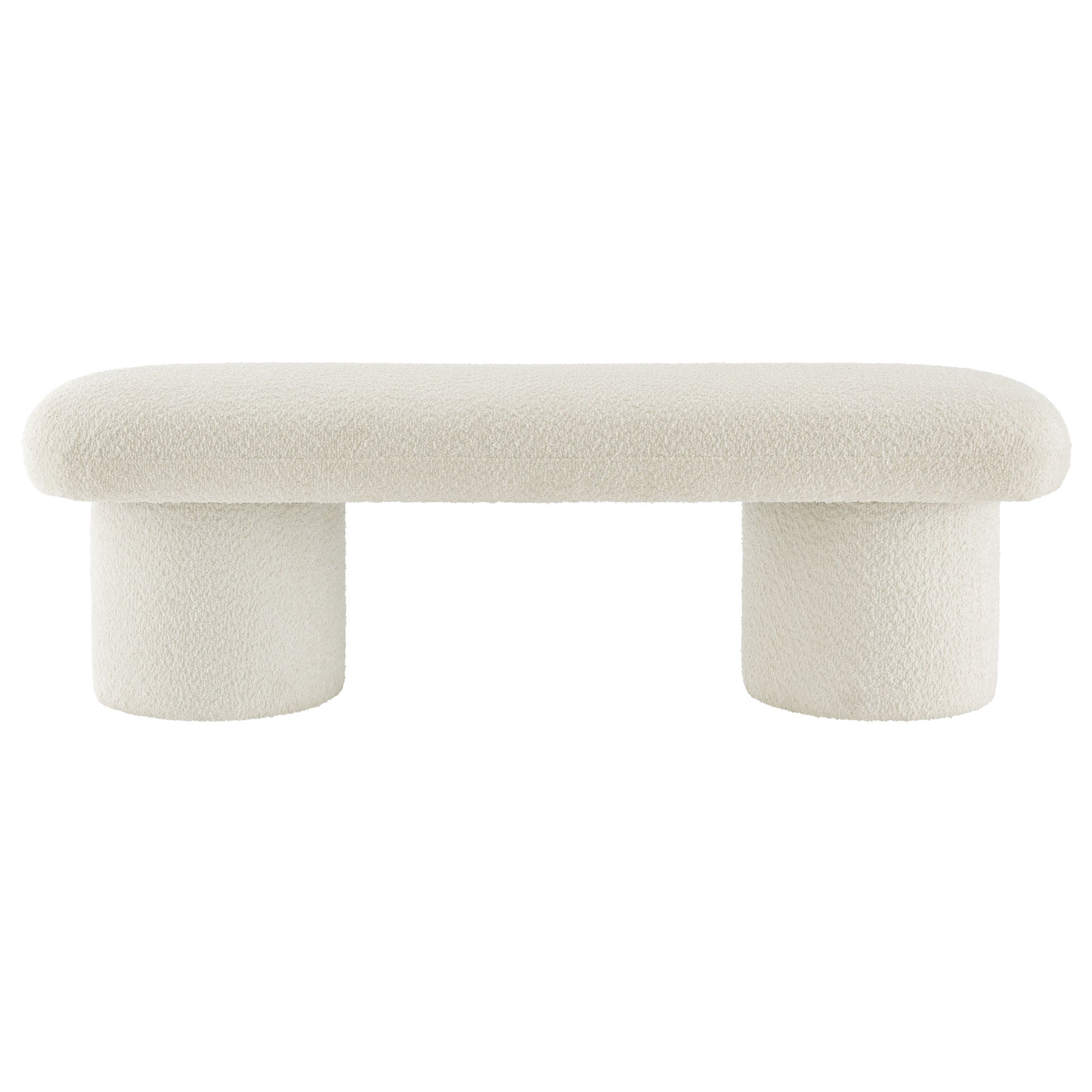 Orla Chenille Upholstered Bench - Cream