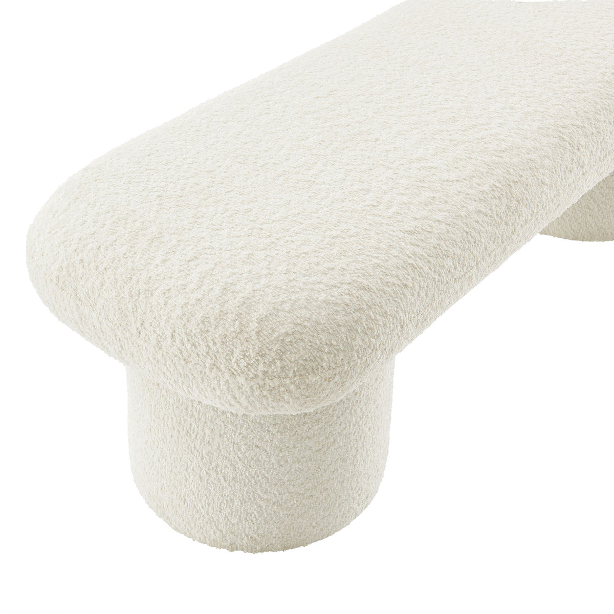 Orla Chenille Upholstered Bench - Cream