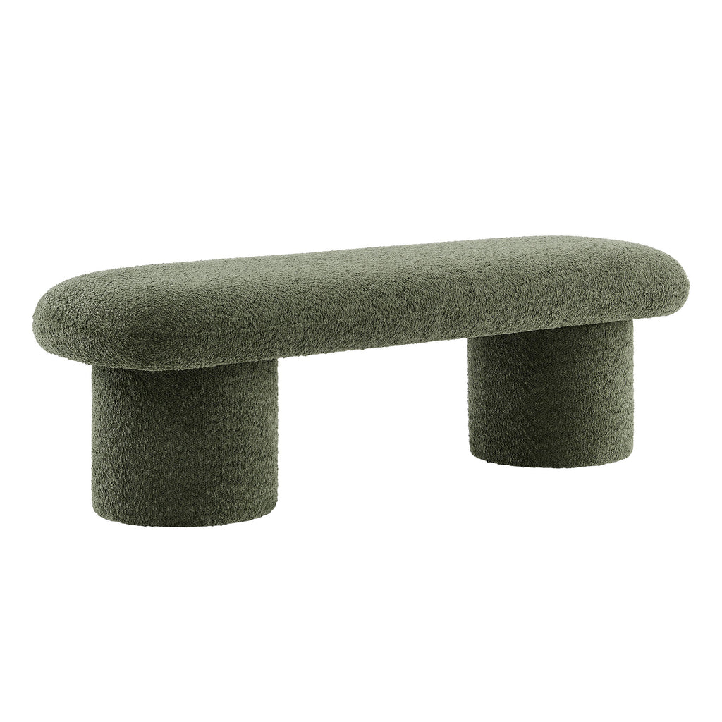 Orla Chenille Upholstered Bench - Sage