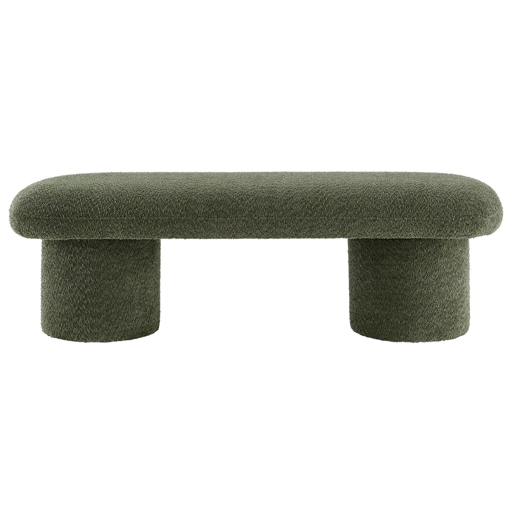 Orla Chenille Upholstered Bench - Sage