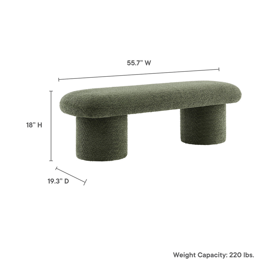 Orla Chenille Upholstered Bench - Sage