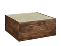 Truett Square Wood Rattan Coffee Table - Walnut