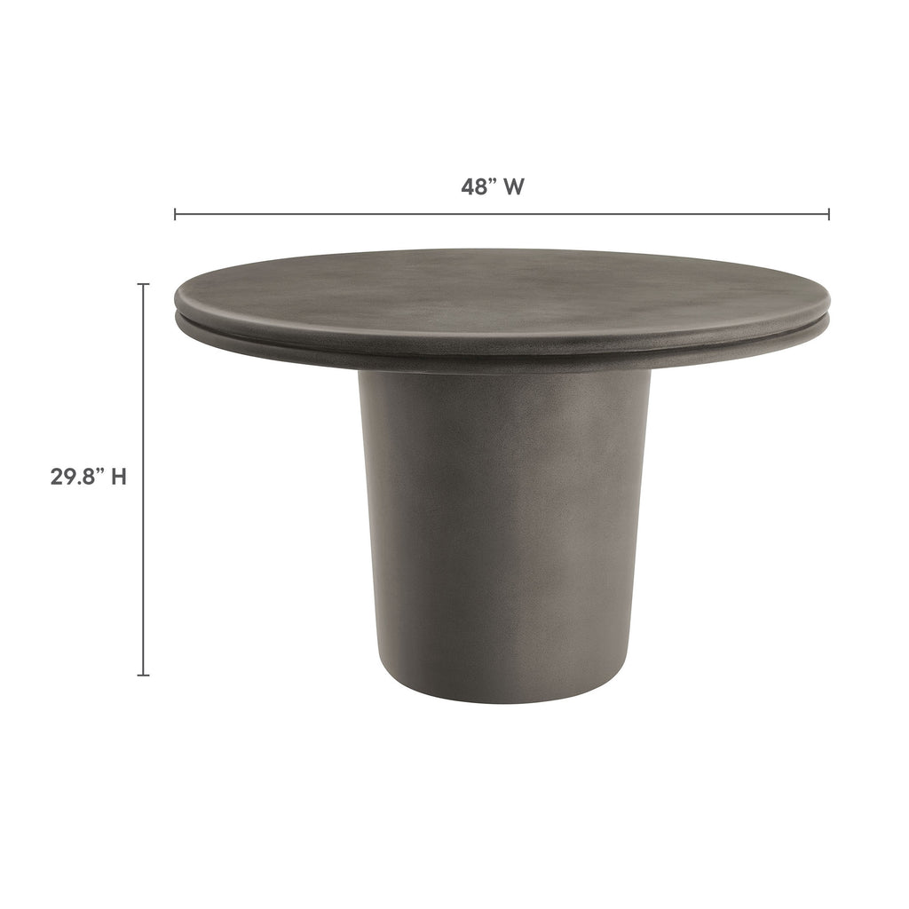 Brion Indoor - Outdoor Patio Concrete 5 Piece Dining Table Set - Gray