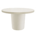 Brion 48" Indoor - Outdoor Patio Concrete Round Dining Table - White