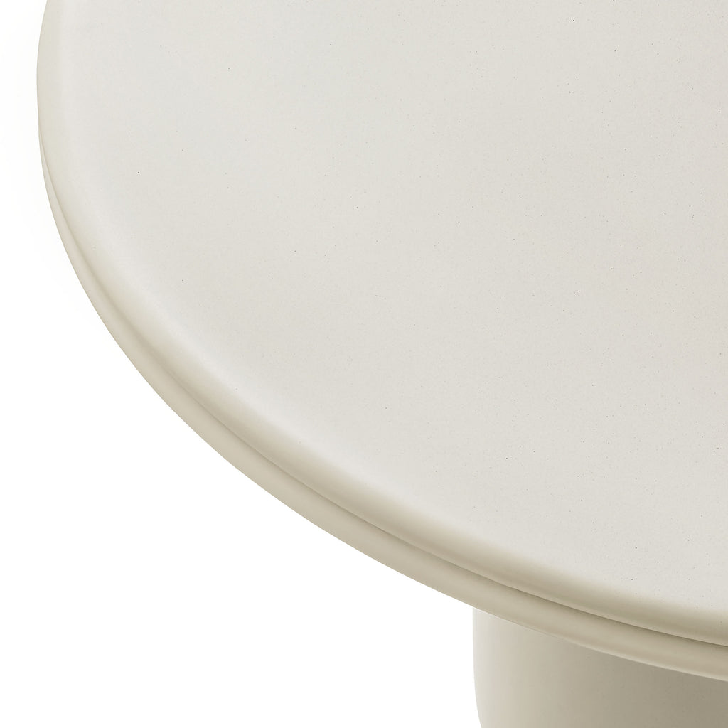 Brion 48" Indoor - Outdoor Patio Concrete Round Dining Table - White