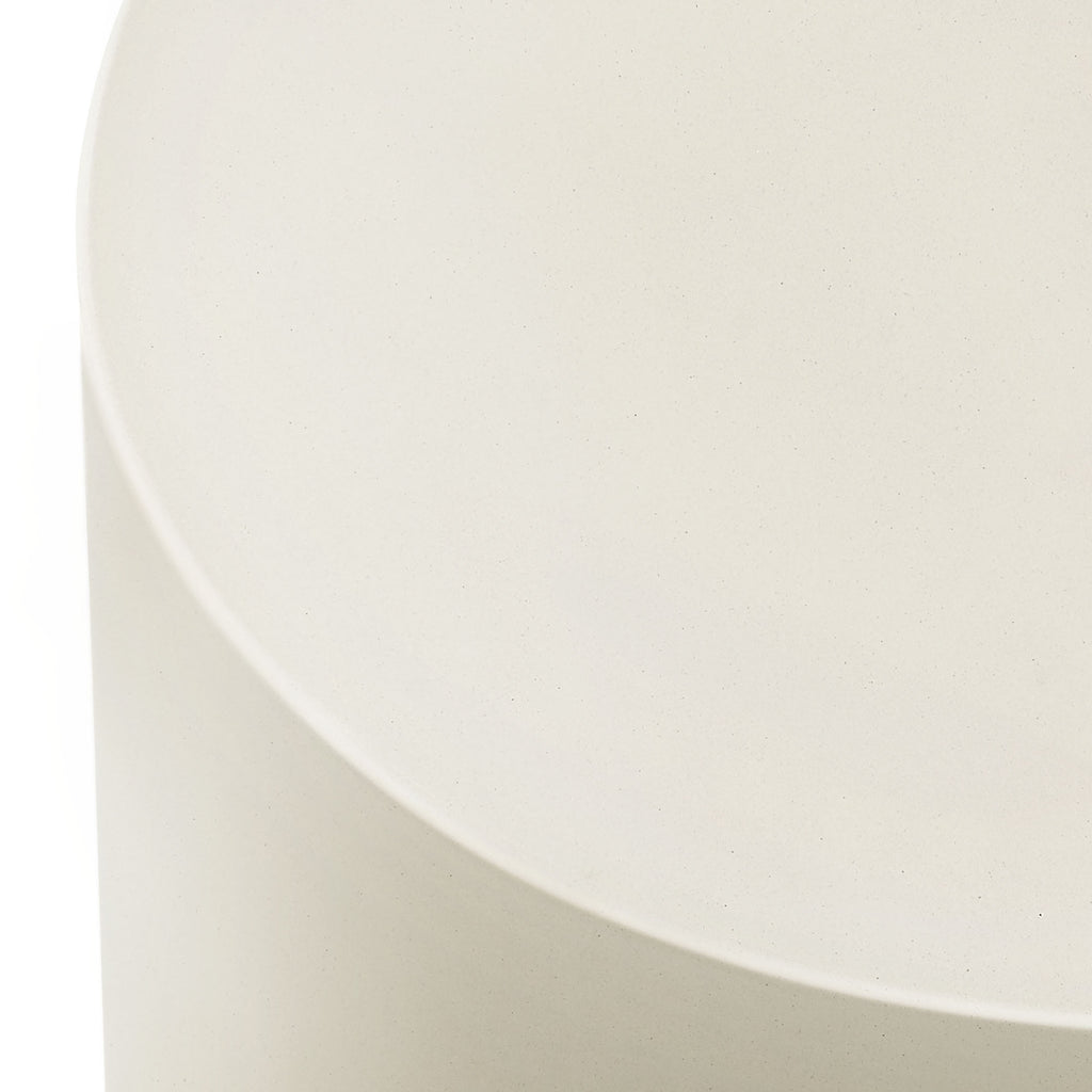 Brion Indoor - Outdoor Patio Concrete Stool - White