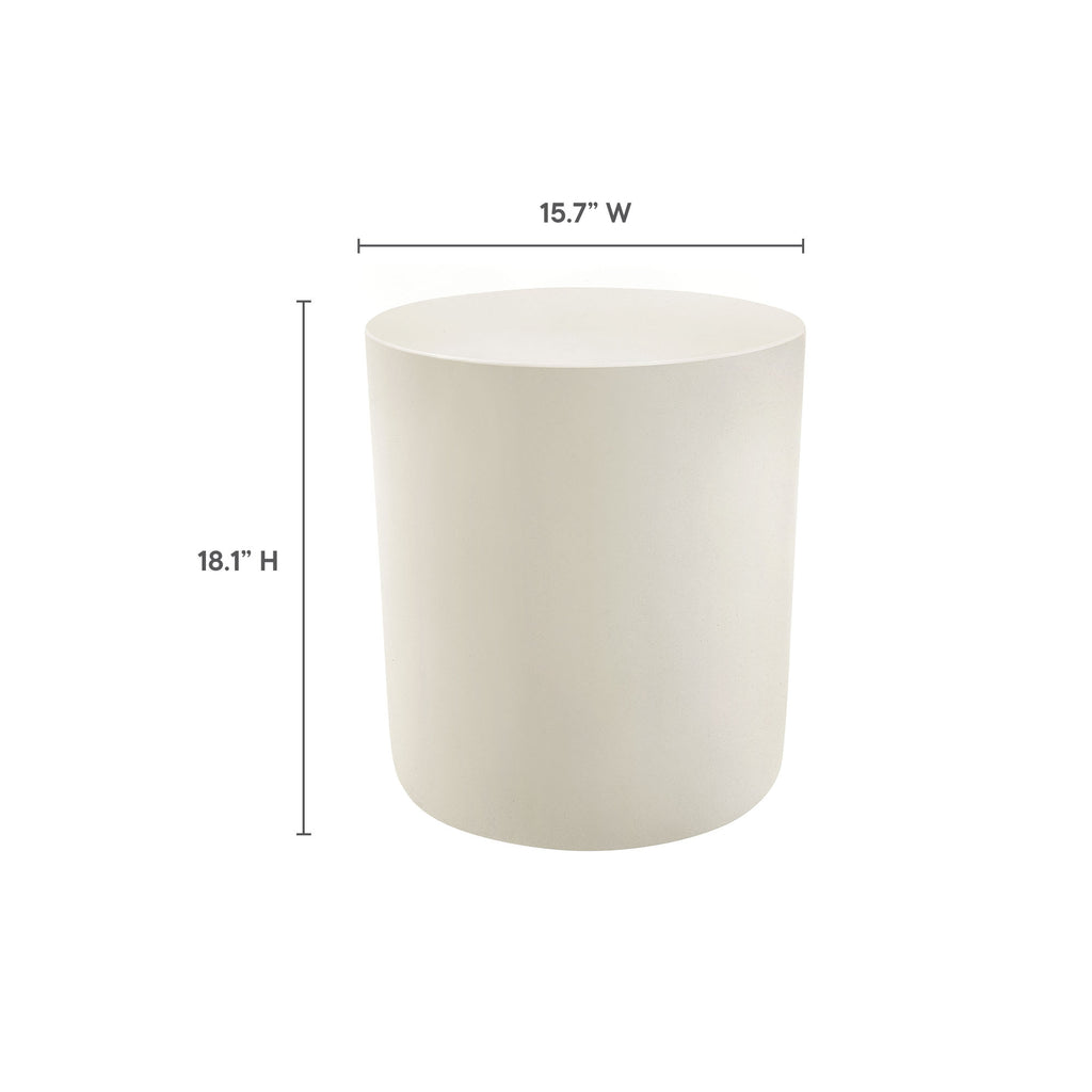 Brion Indoor - Outdoor Patio Concrete Stool - White