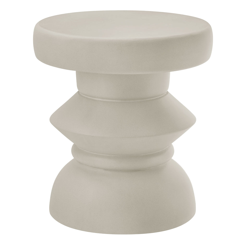 Terza Indoor - Outdoor Patio Concrete Side Table - Light Gray