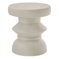 Terza Indoor - Outdoor Patio Concrete Side Table - Light Gray