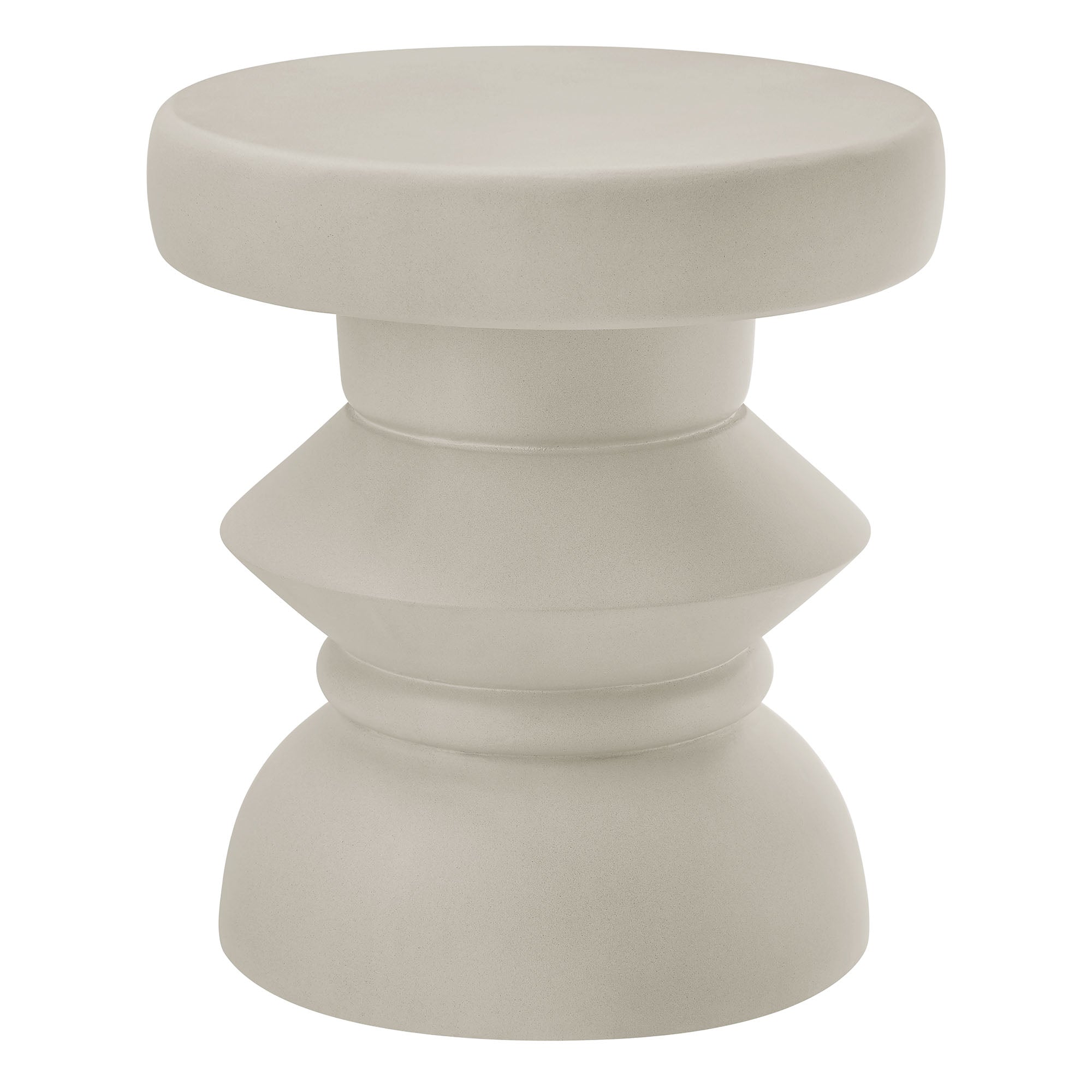 Terza Indoor - Outdoor Patio Concrete Side Table - Light Gray