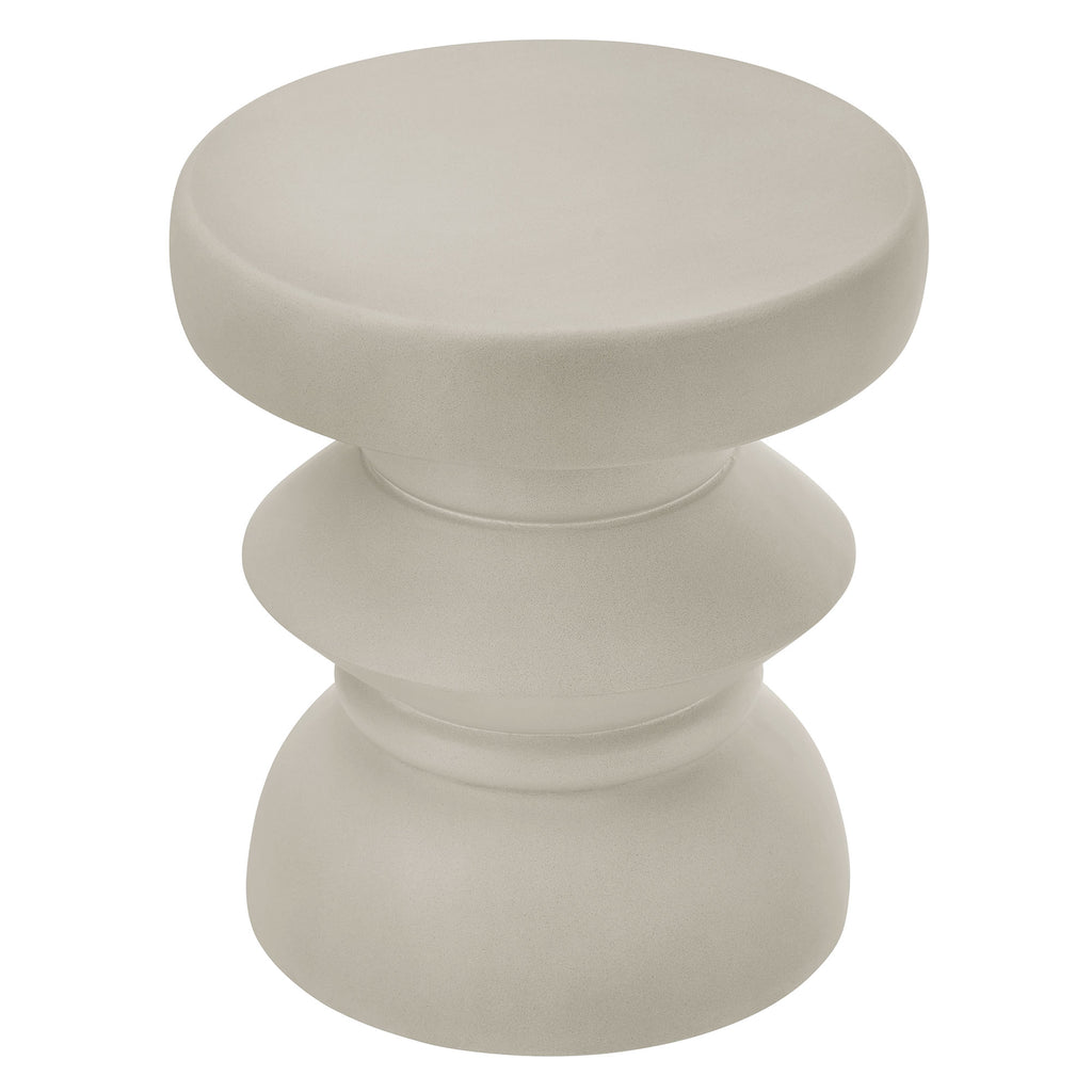 Terza Indoor - Outdoor Patio Concrete Side Table - Light Gray