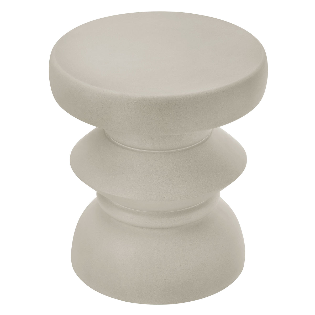 Terza Indoor - Outdoor Patio Concrete Side Table - Light Gray