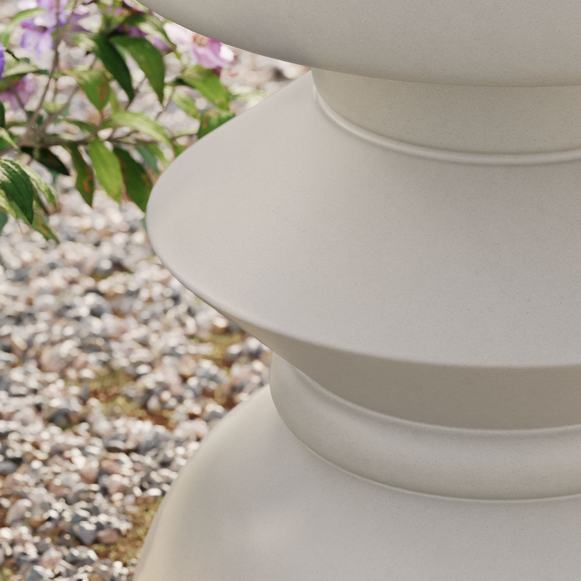 Terza Indoor - Outdoor Patio Concrete Side Table - Light Gray